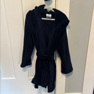 Kids Cozy Navy Hooded Robe